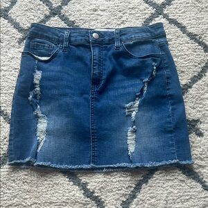 Tinseltown Blue Mini Jean Skirt Casual